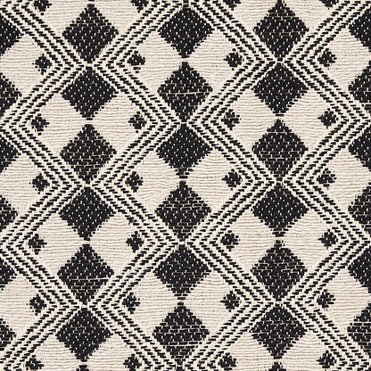 SCHUMACHER  ESSENTIALS: SMALL SCALE UPHOLSTERY FABRICS HUXLEY PATTERN WOVENS PATTERN WOVENS VINTAGE BLACK   - 69871
