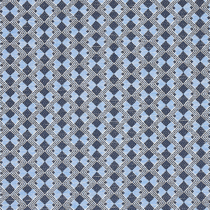 SCHUMACHER  ESSENTIALS: SMALL SCALE UPHOLSTERY FABRICS HUXLEY PATTERN WOVENS PATTERN WOVENS TILE BLUE   - 69872