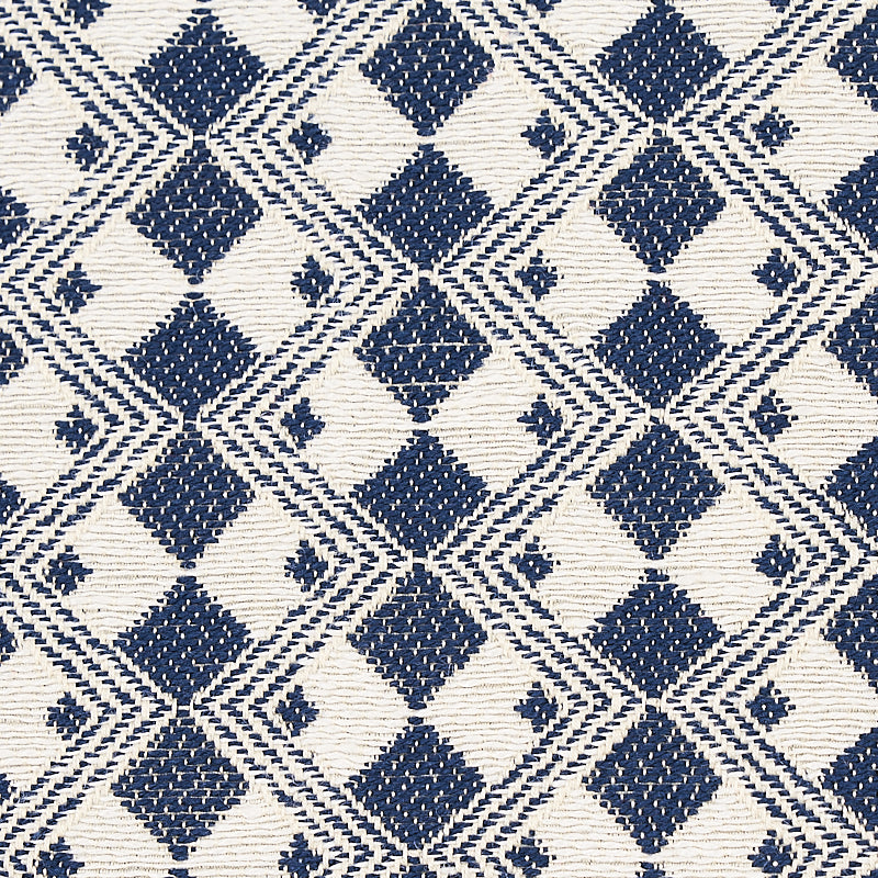 SCHUMACHER  ESSENTIALS: SMALL SCALE UPHOLSTERY FABRICS HUXLEY PRINTS PRINTS NAVY   - 69873