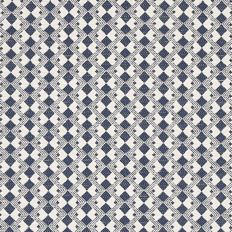 SCHUMACHER  ESSENTIALS: SMALL SCALE UPHOLSTERY FABRICS HUXLEY PRINTS PRINTS NAVY   - 69873