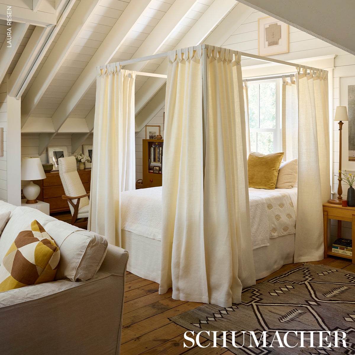 Neutral Schumacher Piet Performance Linen 69901 — 100% linen performance fabric ideal for upholstery, drapery, pillows, cushions, and high-end home décor projects.