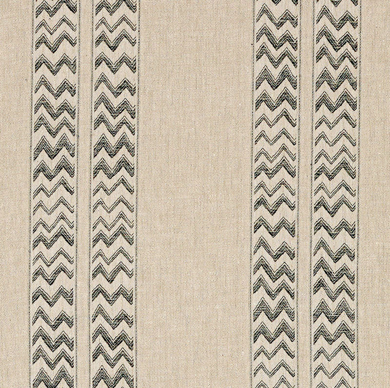 SCHUMACHER  TRIBAL CHIC KUDU STRIPE PATTERN WOVENS PATTERN WOVENS BLACK   - 69970