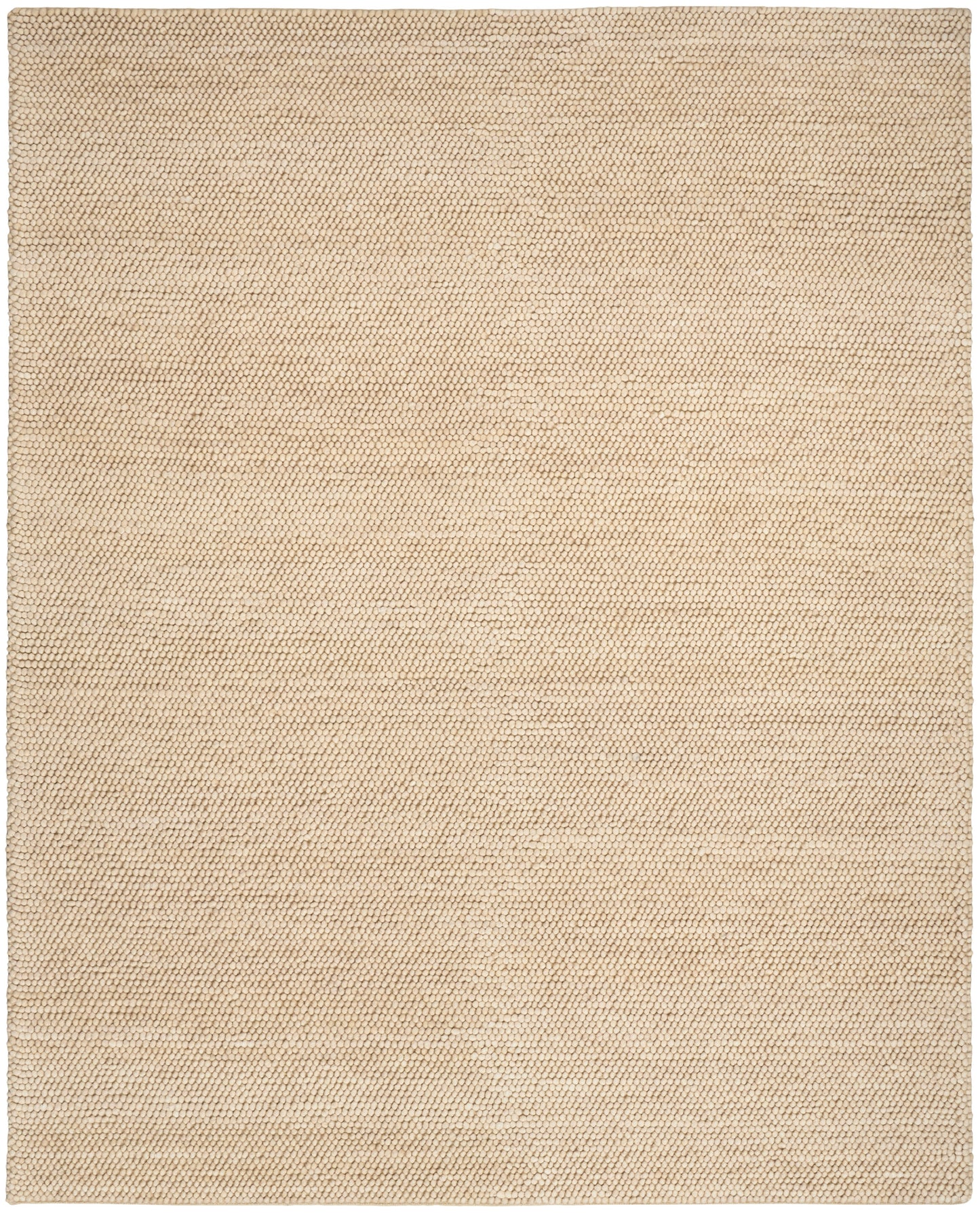 Beige rectangular rug with tiny pebble-textured surface for natural, modern decor.