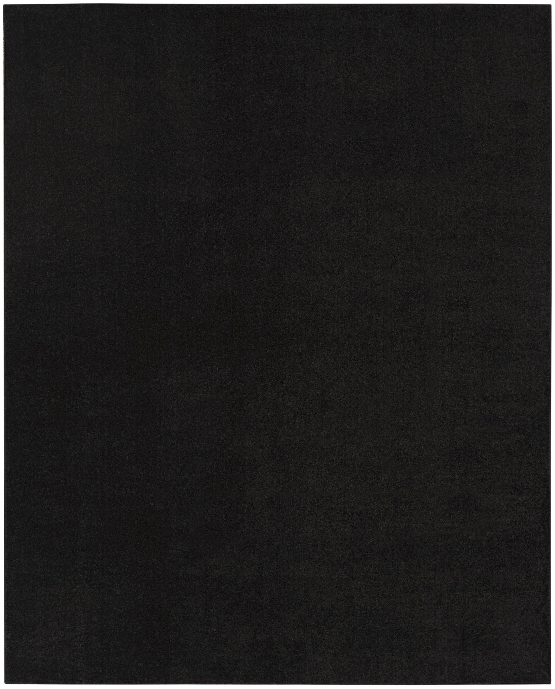 Solid black rectangular rug with subtle texture.