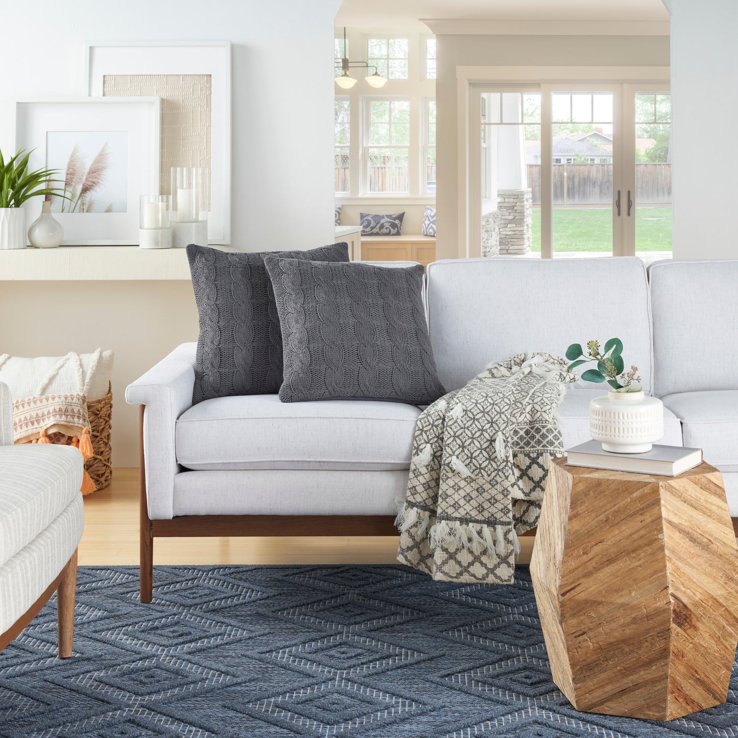 NOURISON HOME   18" x 18" Set of 2 Mina Victory Farmhouse Charcoal    - 798019002015