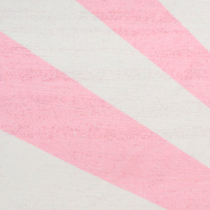 Pastel pink diagonal stripes on white background rug; candy stripe pattern.