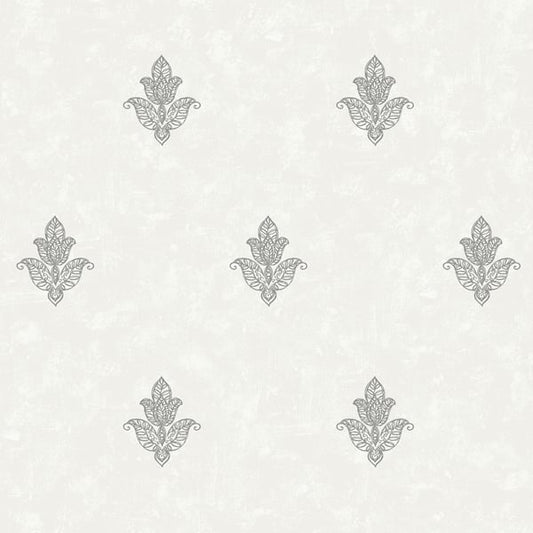 Galerie Wallcoverings Emporium Mehndi Motif Galerie Wallcoverings  Silver Grey   - 7012