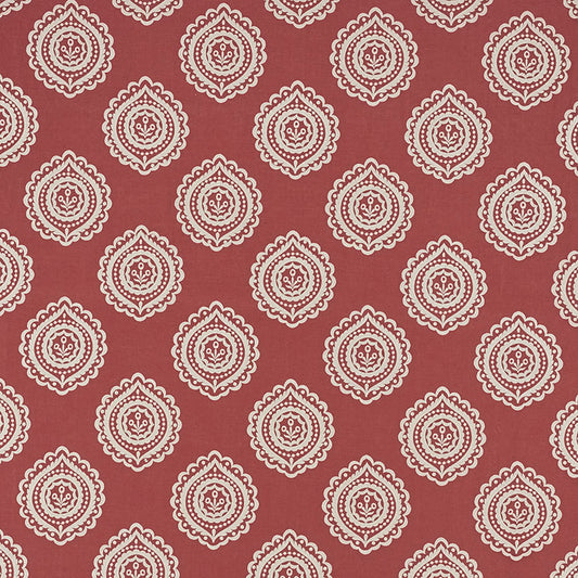SCHUMACHER  CONTEMPORARY EMBROIDERIES OLANA LINEN EMBROIDERY EMBROIDERIES EMBROIDERIES TUSCAN RED   - 70204