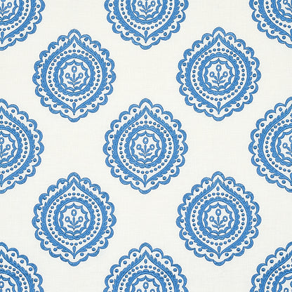 SCHUMACHER  RHAPSODY IN BLUE OLANA LINEN EMBROIDERY EMBROIDERIES EMBROIDERIES BLUE   - 70206