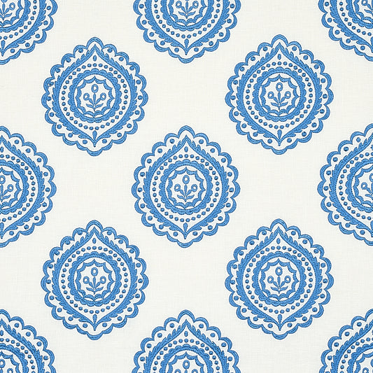 SCHUMACHER  RHAPSODY IN BLUE OLANA LINEN EMBROIDERY EMBROIDERIES EMBROIDERIES BLUE   - 70206