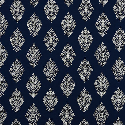 SCHUMACHER  CONTEMPORARY EMBROIDERIES 	ZINDA EMBROIDERY DRY CLEAN RECOMMENDED DRY CLEAN RECOMMENDED NAVY   - 70222