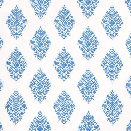 SCHUMACHER  BOHEMIA ZINDA EMBROIDERY EMBROIDERIES EMBROIDERIES BLUE ON IVORY   - 70225