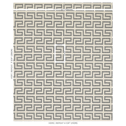 SCHUMACHER  CONTEMPORARY EMBROIDERIES A MAZE EMBROIDERY EMBROIDERIES EMBROIDERIES BLACK ON IVORY   - 70230