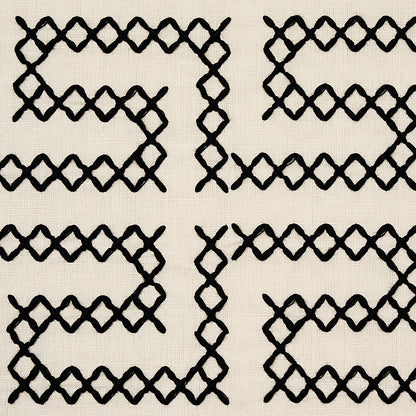SCHUMACHER  CONTEMPORARY EMBROIDERIES A MAZE EMBROIDERY EMBROIDERIES EMBROIDERIES BLACK ON IVORY   - 70230