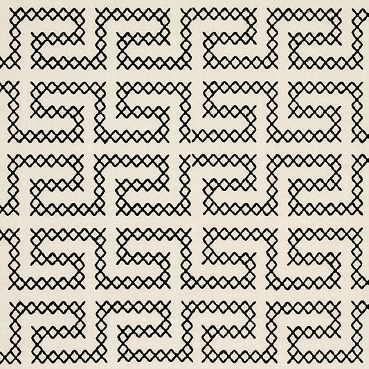 SCHUMACHER  CONTEMPORARY EMBROIDERIES A MAZE EMBROIDERY EMBROIDERIES EMBROIDERIES BLACK ON IVORY   - 70230
