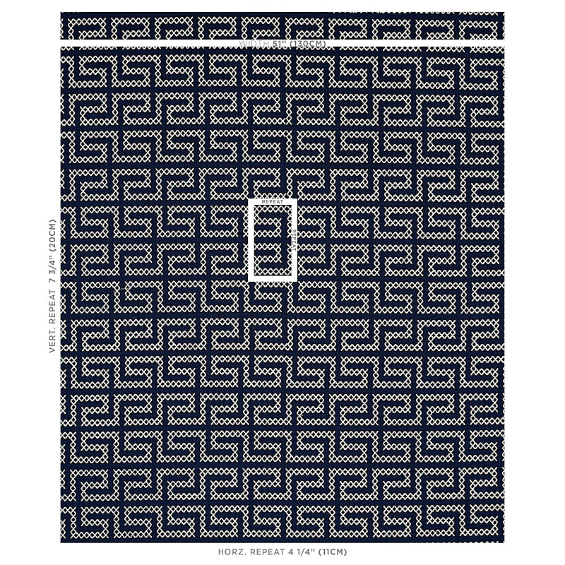 SCHUMACHER  CONTEMPORARY EMBROIDERIES A MAZE EMBROIDERY EMBROIDERIES EMBROIDERIES NAVY   - 70233