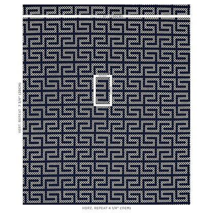 SCHUMACHER  CONTEMPORARY EMBROIDERIES A MAZE EMBROIDERY EMBROIDERIES EMBROIDERIES NAVY   - 70233