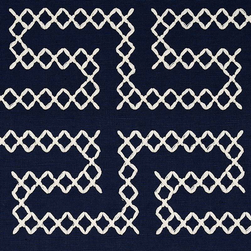 SCHUMACHER  CONTEMPORARY EMBROIDERIES A MAZE EMBROIDERY EMBROIDERIES EMBROIDERIES NAVY   - 70233