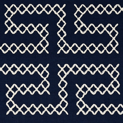 SCHUMACHER  CONTEMPORARY EMBROIDERIES A MAZE EMBROIDERY EMBROIDERIES EMBROIDERIES NAVY   - 70233