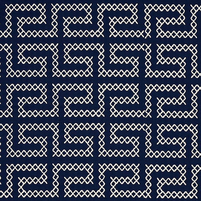 SCHUMACHER  CONTEMPORARY EMBROIDERIES A MAZE EMBROIDERY EMBROIDERIES EMBROIDERIES NAVY   - 70233