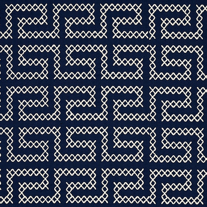 SCHUMACHER  CONTEMPORARY EMBROIDERIES A MAZE EMBROIDERY EMBROIDERIES EMBROIDERIES NAVY   - 70233
