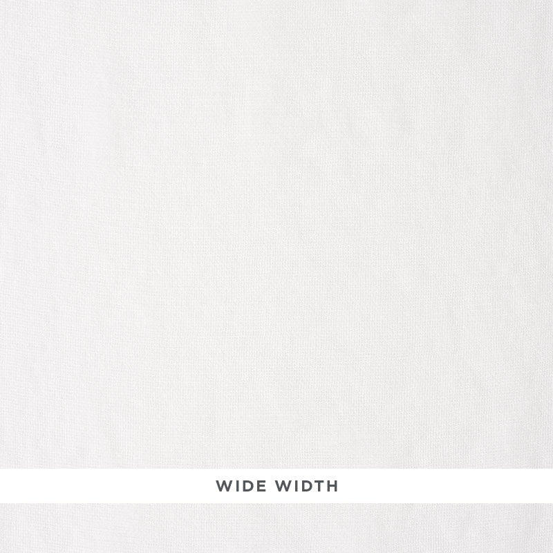 White textured fabric with subtle weave; bottom strip labeled WIDE WIDTH.