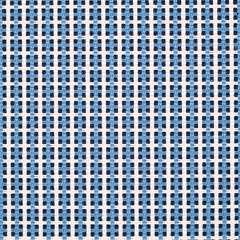 Blue and white tiny square lattice fabric; woven textile with a subtle grid pattern.