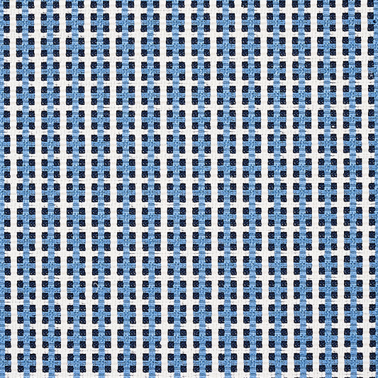 SCHUMACHER  ESSENTIALS: SMALL SCALE UPHOLSTERY FABRICS CROSSTOWN PATTERN WOVENS PATTERN WOVENS TILE BLUE   - 70394
