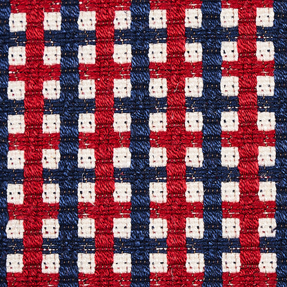 SCHUMACHER  ESSENTIALS: SMALL SCALE UPHOLSTERY FABRICS CROSSTOWN PATTERN WOVENS PATTERN WOVENS RED/NAVY   - 70395