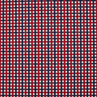 SCHUMACHER  ESSENTIALS: SMALL SCALE UPHOLSTERY FABRICS CROSSTOWN PATTERN WOVENS PATTERN WOVENS RED/NAVY   - 70395
