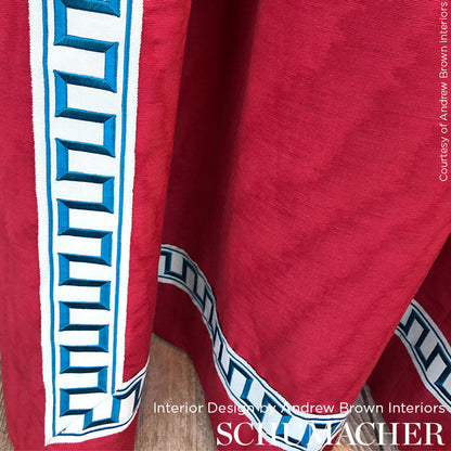 Red moire fabric.