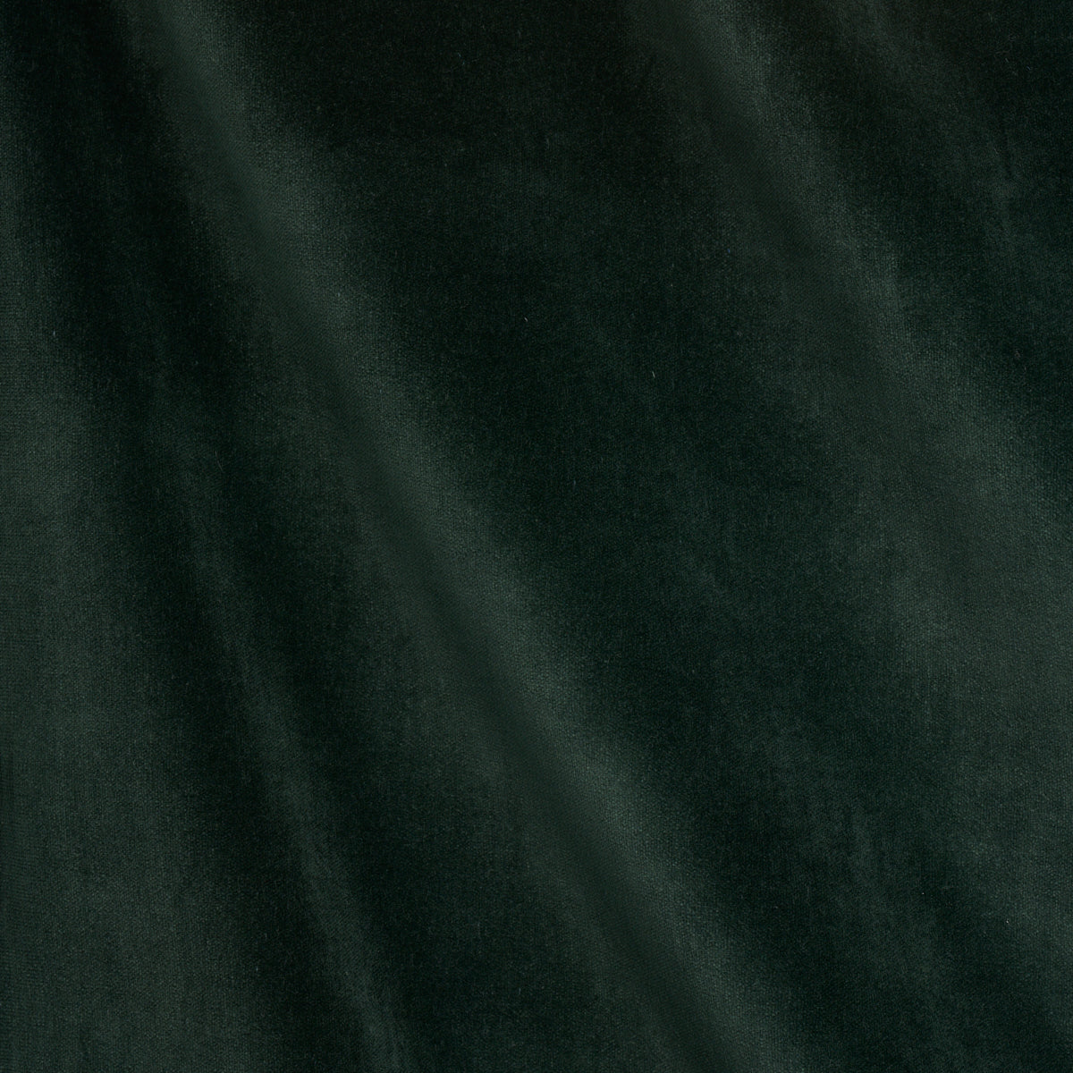 Dark forest green velvet fabric close-up with soft diagonal drape.