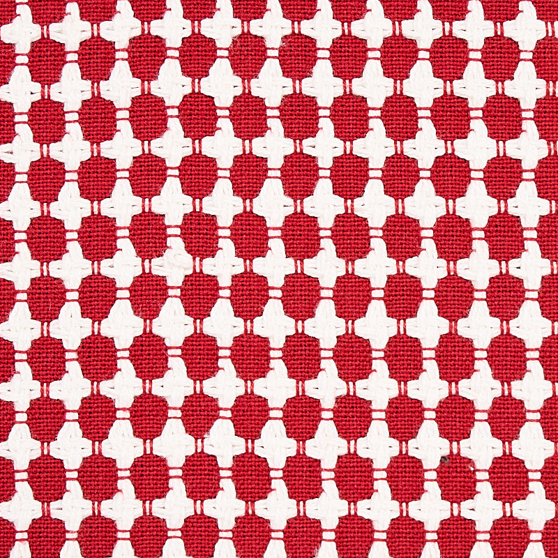SCHUMACHER  ESSENTIALS: SMALL SCALE UPHOLSTERY FABRICS ZIPSTER PATTERN WOVENS PATTERN WOVENS RED   - 70525