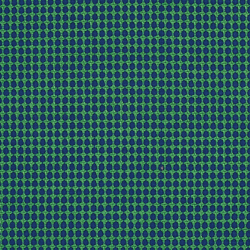 SCHUMACHER  ESSENTIALS: SMALL SCALE UPHOLSTERY FABRICS ZIPSTER PATTERN WOVENS PATTERN WOVENS NAVY , GREEN   - 70529