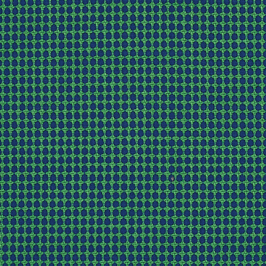 SCHUMACHER  ESSENTIALS: SMALL SCALE UPHOLSTERY FABRICS ZIPSTER PATTERN WOVENS PATTERN WOVENS NAVY , GREEN   - 70529