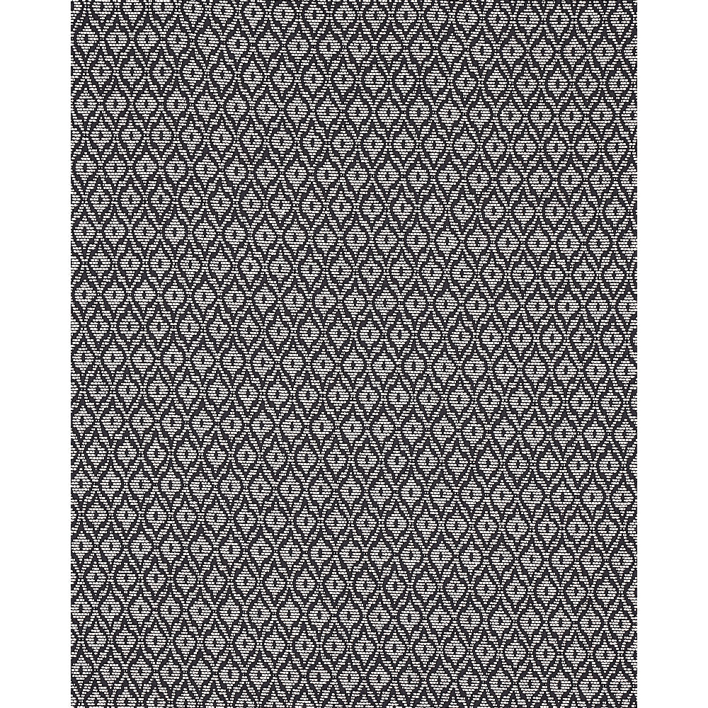 Charcoal upholstery fabric with a small-scale diamond-lattice geometric weave.