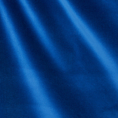 Deep royal blue satin fabric with diagonal light reflections and a soft sheen.