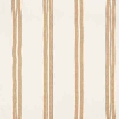 Cream fabric with vertical tan stripes; wide tan bands bordered by narrow lighter lines.