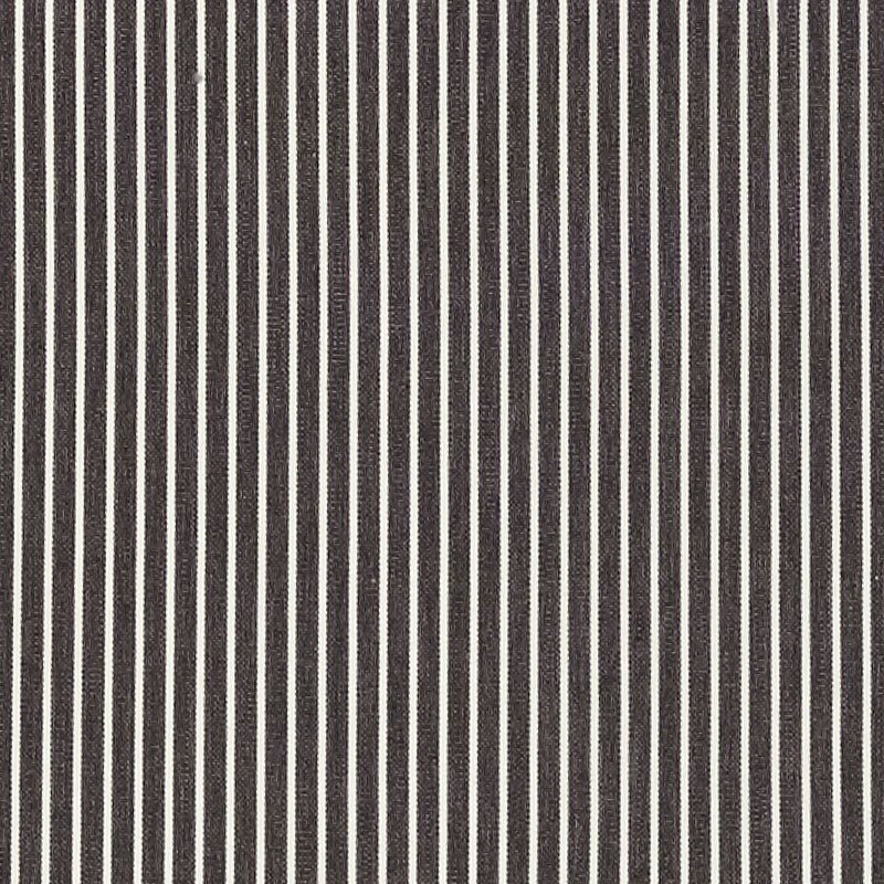 Charcoal fabric with narrow white vertical pinstripes; classic suiting material.
