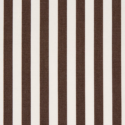 Brown & cream vertical striped fabric with a woven texture; suitable for upholstery or curtains.