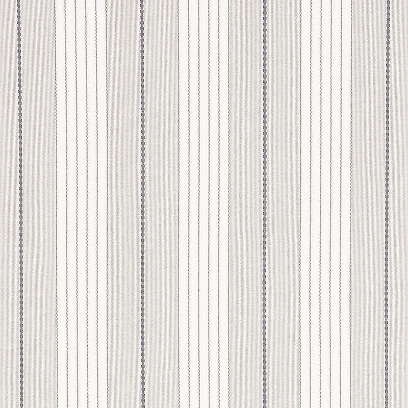 Beige striped wallpaper with alternating wide cream bands and narrow white and gray lines, subtle textured look.