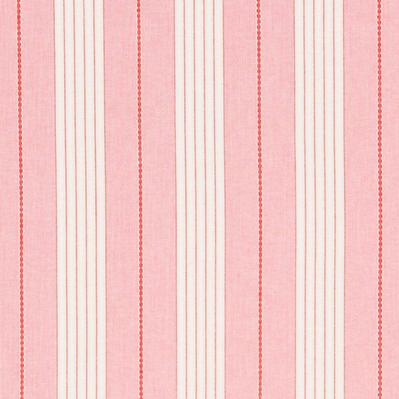 SCHUMACHER FABRIC  ESSENTIALS: STRIPES AUDREY STRIPE   PINK & RED   - 71374