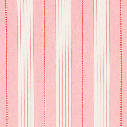 SCHUMACHER FABRIC  ESSENTIALS: STRIPES AUDREY STRIPE   PINK & RED   - 71374