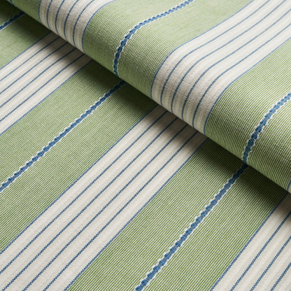 SCHUMACHER FABRIC  STRIPES REVISITS AUDREY STRIPE   GREEN   - 71376