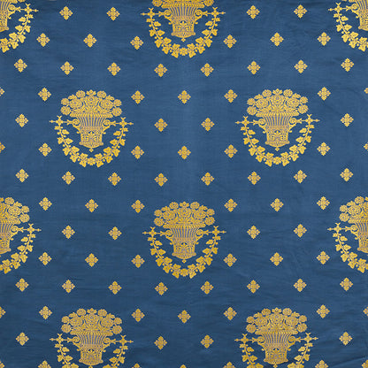 SCHUMACHER  BLUE ROOM LAMPAS BLUE ROOM LAMPAS PATTERN WOVENS PATTERN WOVENS BLUE   - 71700