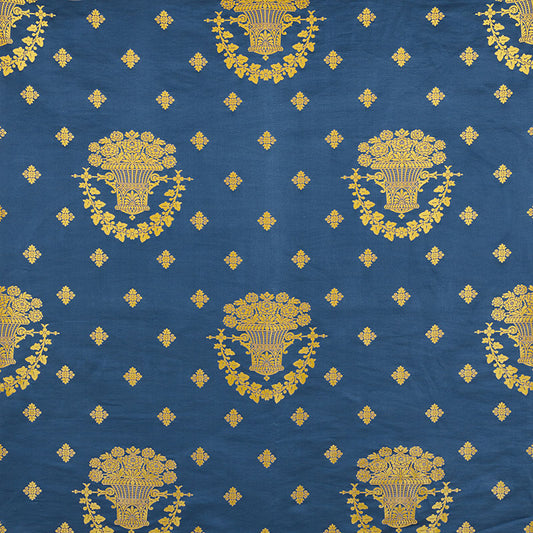 SCHUMACHER  BLUE ROOM LAMPAS BLUE ROOM LAMPAS PATTERN WOVENS PATTERN WOVENS BLUE   - 71700