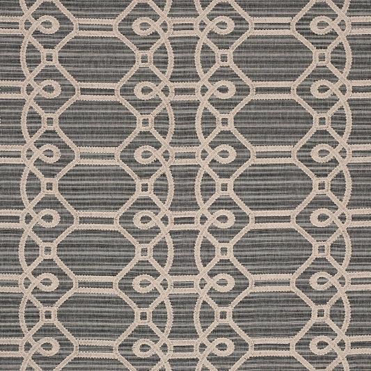 SCHUMACHER  CARAVANNE ZIZ EMBROIDERY PATTERN WOVENS PATTERN WOVENS COAL   - 71931