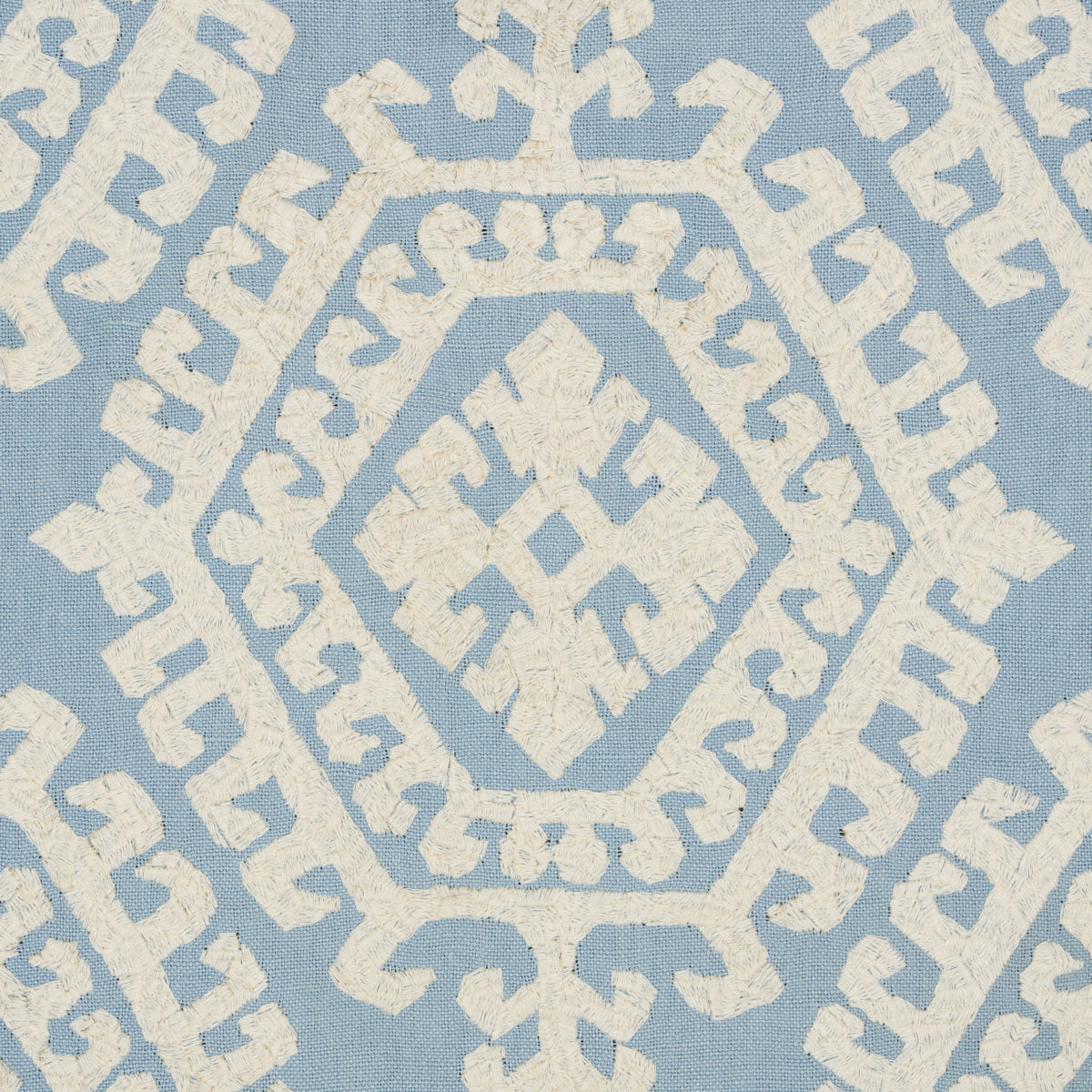 SCHUMACHER  PREPPY CHIC OMAR EMBROIDERY PATTERN WOVENS PATTERN WOVENS SKY   - 71945