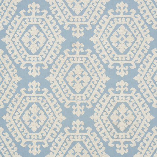 SCHUMACHER  PREPPY CHIC OMAR EMBROIDERY PATTERN WOVENS PATTERN WOVENS SKY   - 71945