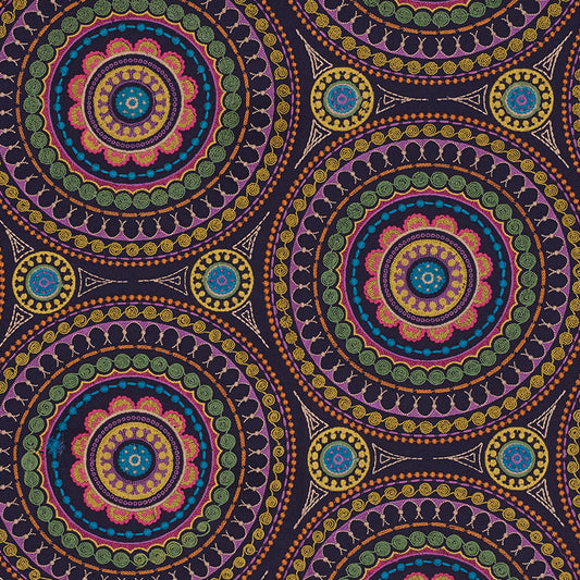 SCHUMACHER  CARAVANNE IDRIS EMBROIDERY EMBROIDERIES EMBROIDERIES NAVY , MULTI   - 71950